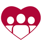 Icon of a heart containing people